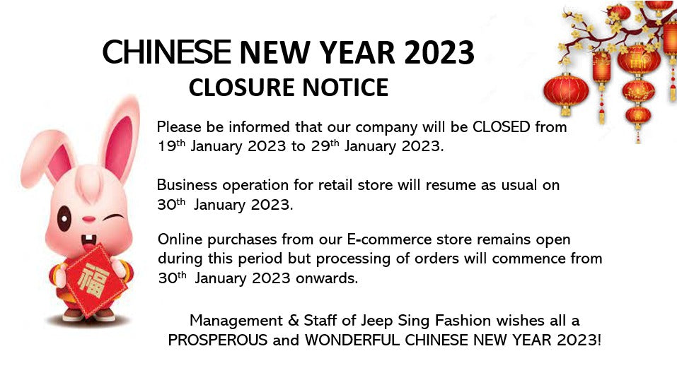 Chinese New Year 2023 Closure Notice